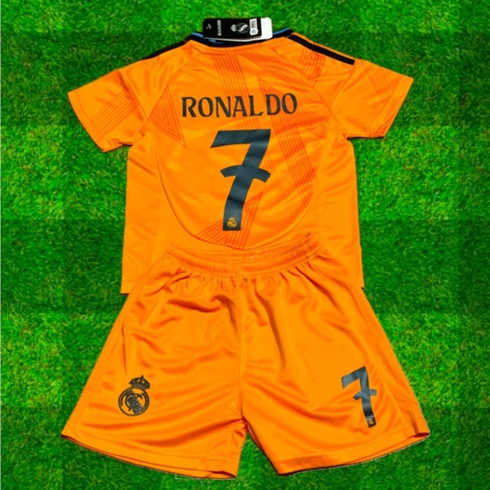 Kids Orange Soccer Jersey Set